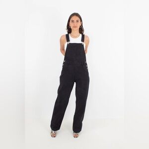 Wide leg black overalls
